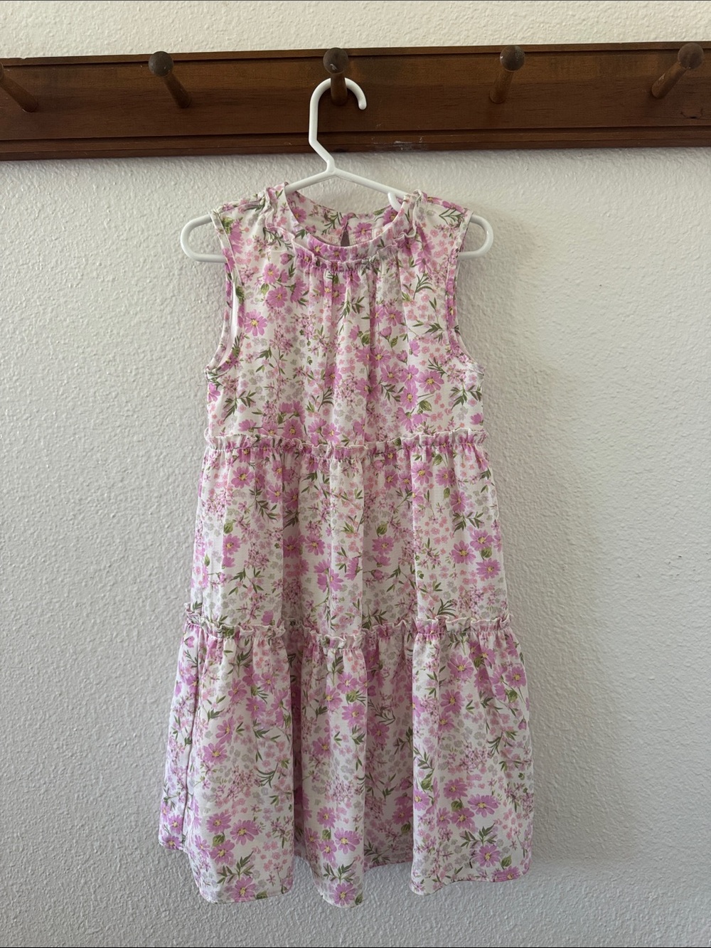 GB girls Pink Floral Tiered Dress